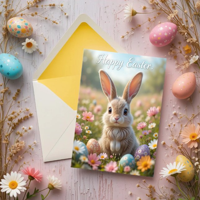 Whimsical Spring Bunny Easter  Card (Creator Uploaded)
