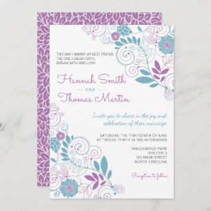 Whimsical Spring Floral Wedding Invitation