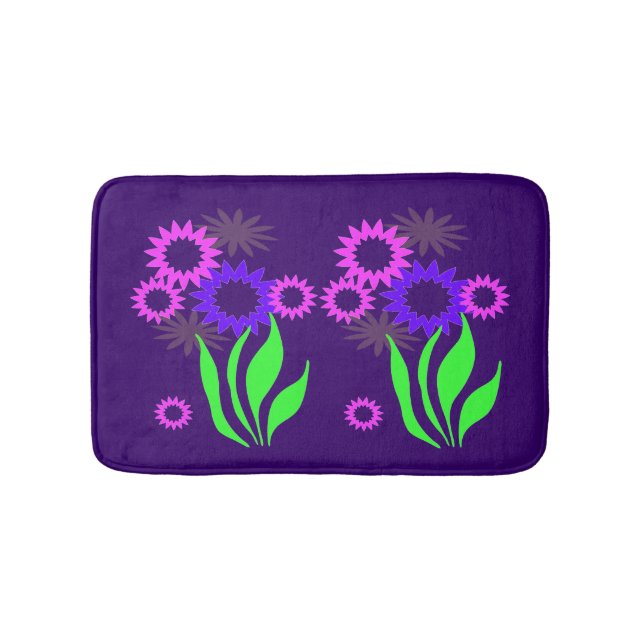 Whimsical Spring Flowers Bath Mats (Front)