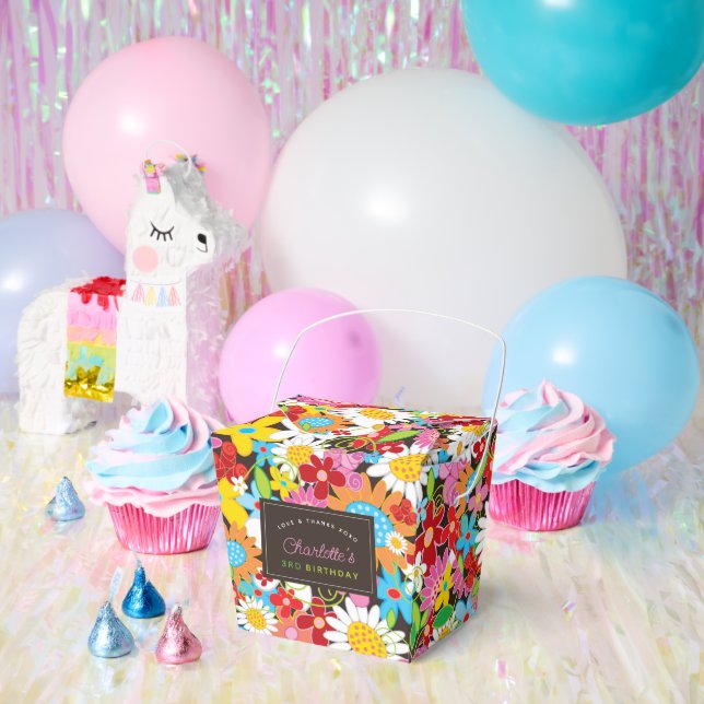 Whimsical Spring Flowers Garden Birthday Party Favor Box (Party)