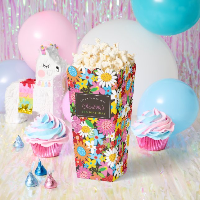 Whimsical Spring Flowers Garden Birthday Party Favor Box (Party)
