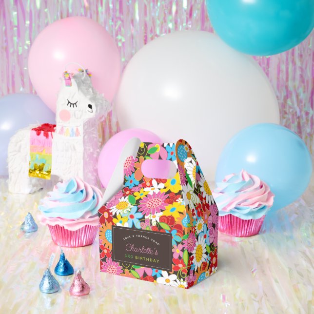 Whimsical Spring Flowers Garden Birthday Party Favor Box (Party)