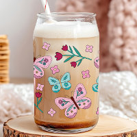 Whimsical Spring Garden Flowers and Butterflies