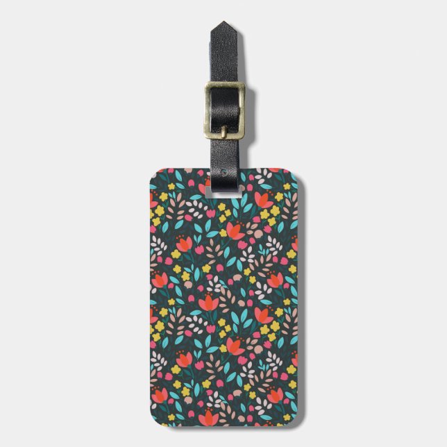 Whimsical Spring Garden Party Luggage Tag (Front Vertical)