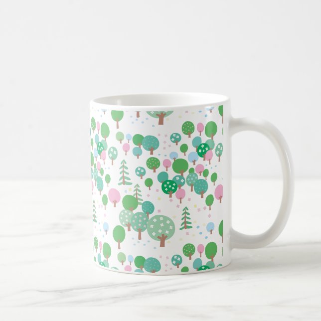 Whimsical Spring Trees Coffee Mug (Right)