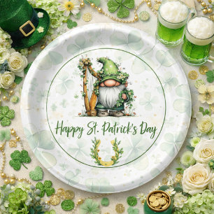 Whimsical St. Patrick’s Day Gnome Paper Plate