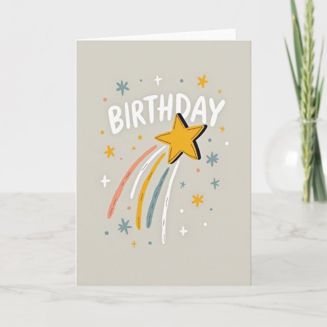 Whimsical Star Birthday Card (Front)