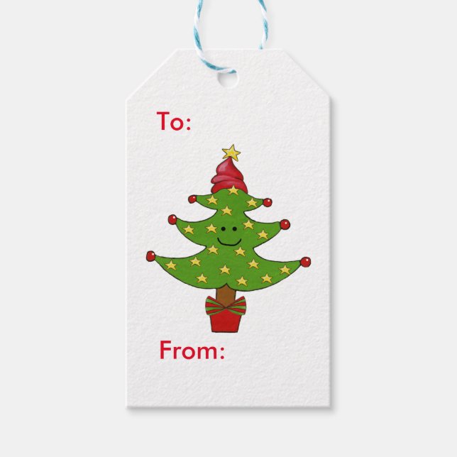 Whimsical Star Tree Gift Tags (Front)