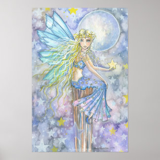 Whimsical Starry Fairy Art Poster