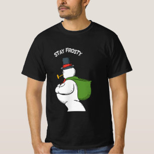 Whimsical Stay Frosty Christmas Snowman T-Shirt