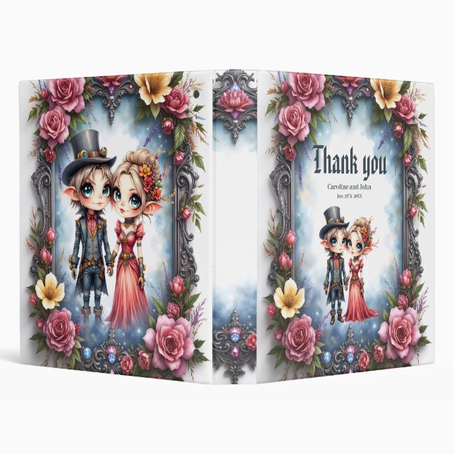 Whimsical Steampunk Elf Wedding Binder (Background)