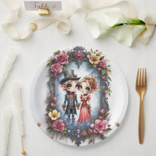 Whimsical Steampunk Elf Wedding  Paper Plate