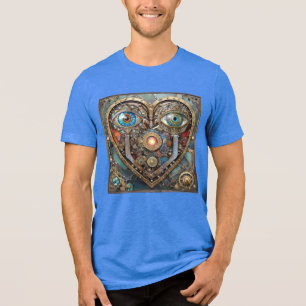Whimsical Steampunk Heart I See You I Love You Tri-Blend Shirt