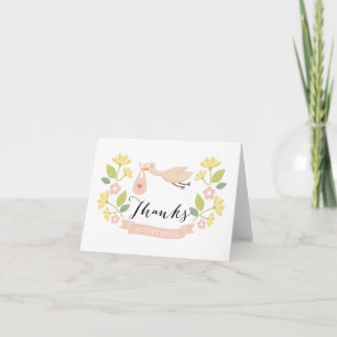 Whimsical Stork Baby Shower Thank You note card