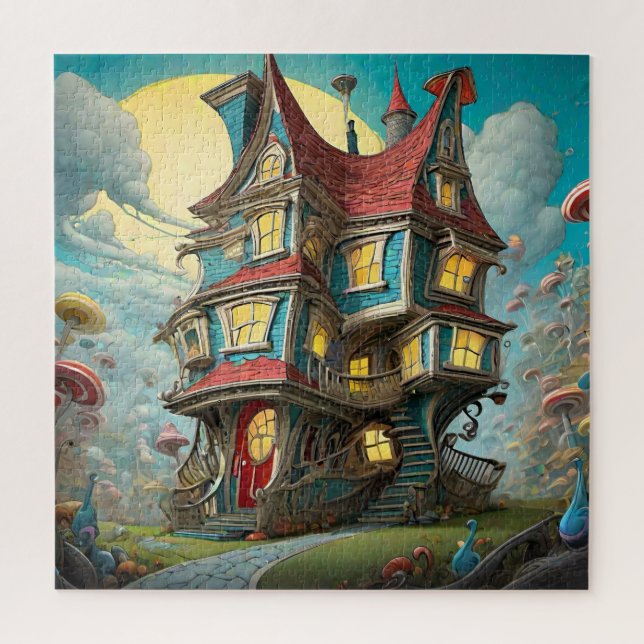 Whimsical Storybook Crooked House  Jigsaw Puzzle (Vertical)