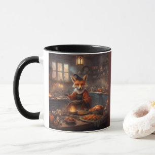 Whimsical storybook Witch Fox Halloween dinner Mug