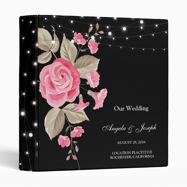 Whimsical String Lights Black Binder (Front/Spine)