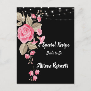 Whimsical String Lights Black Bridal Shower Postcard