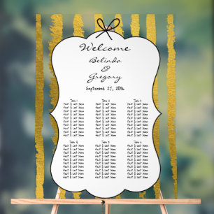 Whimsical Stripe Handwritten Wedding Seating Chart