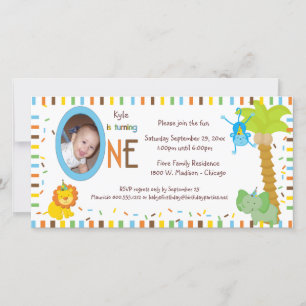 Whimsical Stripes And Animals First Birthday