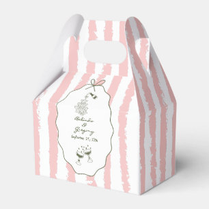 Whimsical Stripes Handwritten Painted Wedding  Favor Box