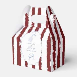 Whimsical Stripes Handwritten Painted Wedding  Favor Box