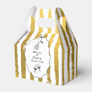 Whimsical Stripes Handwritten Painted Wedding  Favor Box