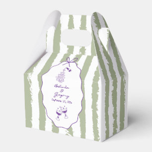 Whimsical Stripes Handwritten Painted Wedding  Favor Box