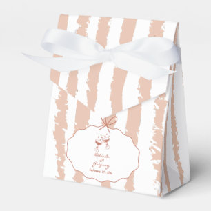 Whimsical Stripes Handwritten Painted Wedding  Favor Box