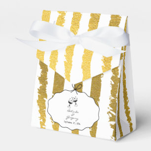 Whimsical Stripes Handwritten Painted Wedding Favor Box