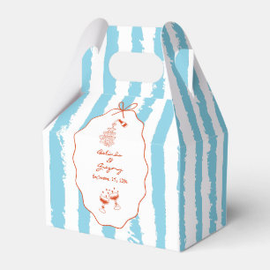 Whimsical Stripes Handwritten Painted Wedding  Favor Box