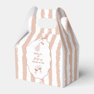 Whimsical Stripes Handwritten Painted Wedding  Favor Box