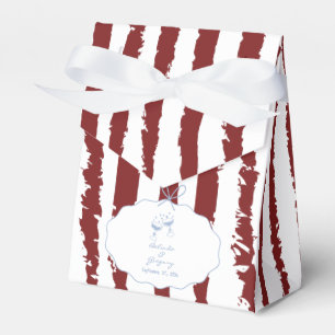 Whimsical Stripes Handwritten Painted Wedding  Favor Box