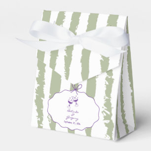 Whimsical Stripes Handwritten Painted Wedding  Favor Box