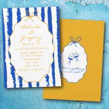Whimsical Stripes Handwritten Painted Wedding 