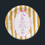 Whimsical Stripes Handwritten Painted Wedding  Paper Plate<br><div class="desc">A whimsical hand drawn illustration wedding design suite in orange and pink. This contemporary modern wedding design is ideal for all seasons especially Spring and Summer. A contemporary, fun and whimsical wedding hand drawn and hand written look design perfect for destination weddings. A retro orange and pink hand illustrated and...</div>
