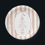 Whimsical Stripes Handwritten Painted Wedding  Paper Plate<br><div class="desc">A whimsical hand drawn illustration wedding design suite in terracotta and peach. This contemporary modern wedding design is ideal for all seasons especially Spring and Summer. A contemporary, fun and whimsical wedding hand drawn and hand written look design perfect for destination weddings. A retro terracotta and peach hand illustrated and...</div>