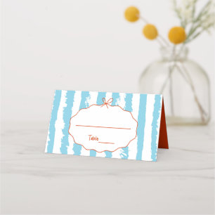 Whimsical Stripes Handwritten Painted Wedding  Place Card