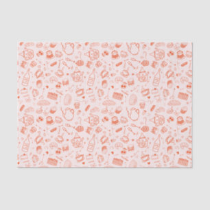 Whimsical Style Tea Party Doodle Tissue Paper