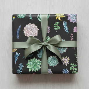 Whimsical Succulent Wrap: Your Gift's Glow-Up Wrapping Paper Sheet
