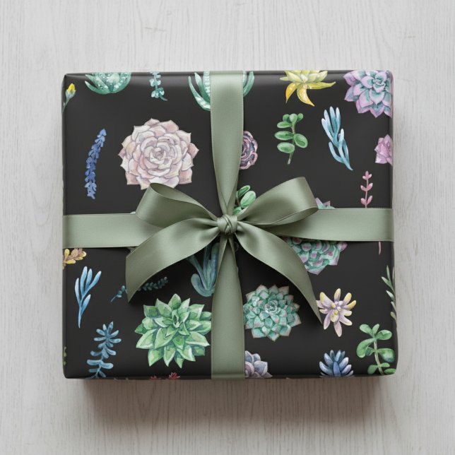 Whimsical Succulent Wrap: Your Gift's Glow-Up Wrapping Paper Sheet (Whimsical Succulent Wrapping Paper Sheets)