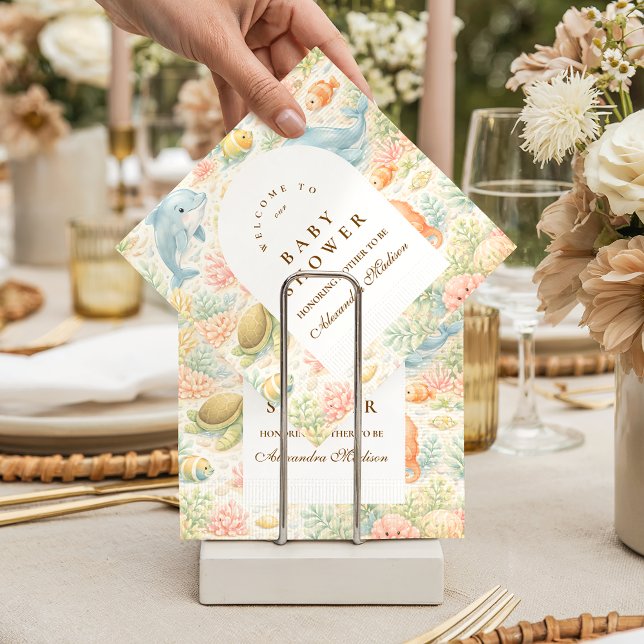 Whimsical Summer Animals Baby Shower Napkin (Creator Uploaded)