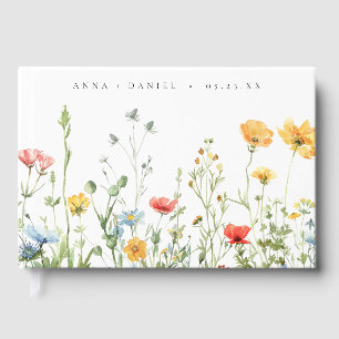 Whimsical Summer Floral Wedding Guest Book