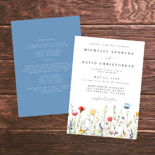 Whimsical Summer Floral Wedding Invitation