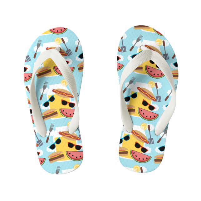 Whimsical Summer Fun Kid's Flip Flops (Footbed)