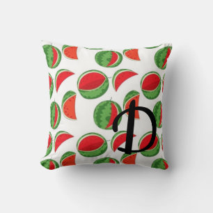 Whimsical Summer Watermelon Pattern Throw Pillow