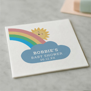 Whimsical Sun & Rainbow Baby Shower Gender Neutral Napkin
