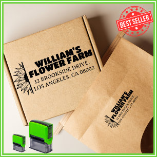 Whimsical Sunflower Farm Return Address Self-inking Stamp
