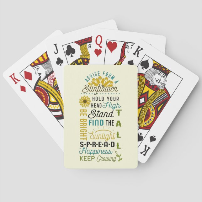 Whimsical Sunflower Playing Cards (Back)