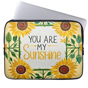Whimsical sunflowers, You Are My Sunshine Laptop Sleeve